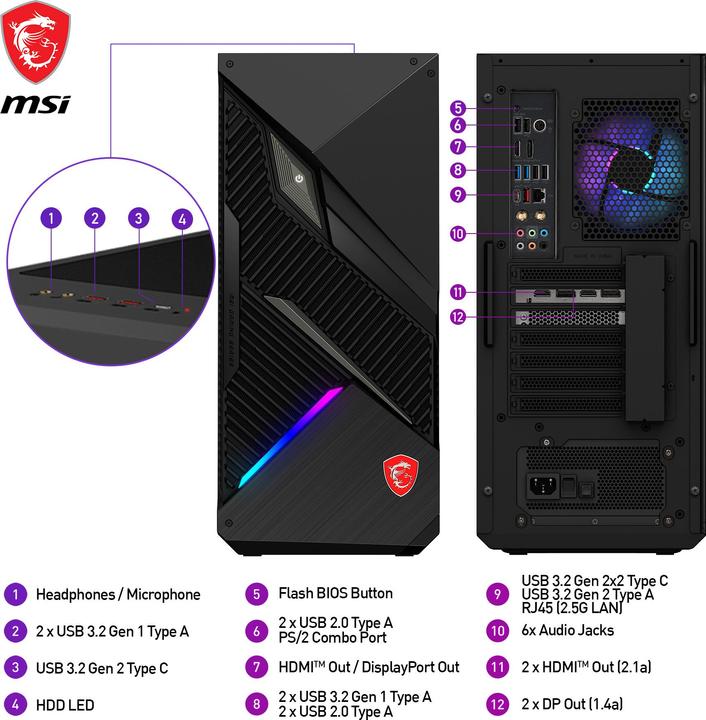 Image du produit MSI MPG Infinite X2 (Intel Core i9-14900KF, 64 Go, 2 To, GeForce RTX 4090)