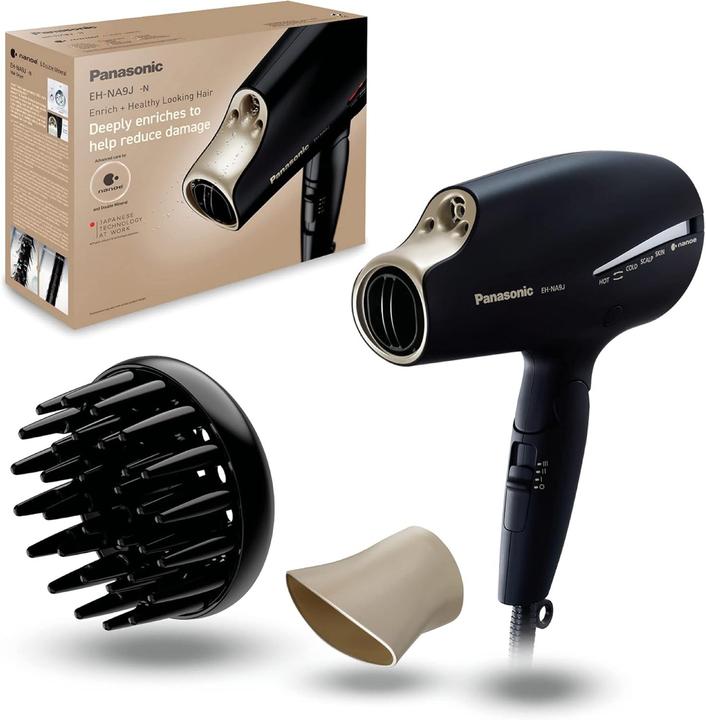Actual product image Panasonic nanoe™ hair care series hair dryer EH-NA9J with double mineral technology - Champagne Gold (1800 W)
