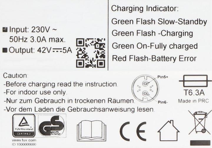 Actual product image BMZ BIKE-5A (E-bike charger)