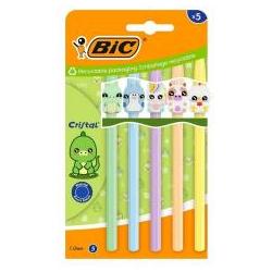 Bic, Penne, Kristallfigur-Kugelschreiber, 1 mm, blau, 5 Stück (Blu, 5x)