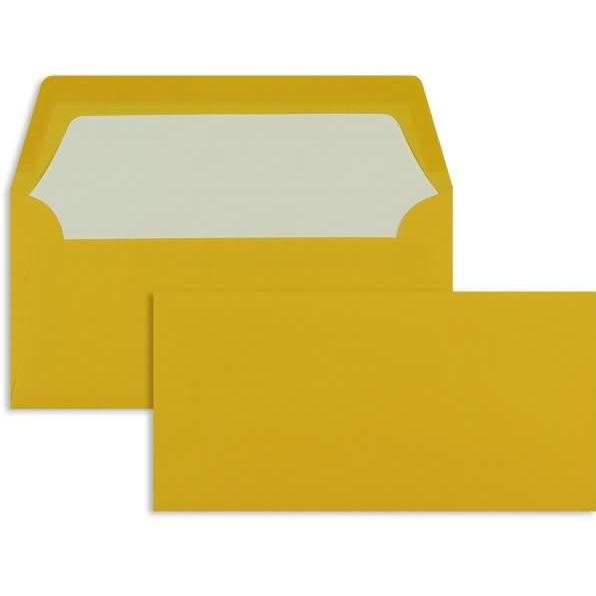Blanke, Briefumschlag, Briefumschläge DINlang 100g/qm gummiert VE=100 Stück ocker (110 x 220 mm, 100 x)