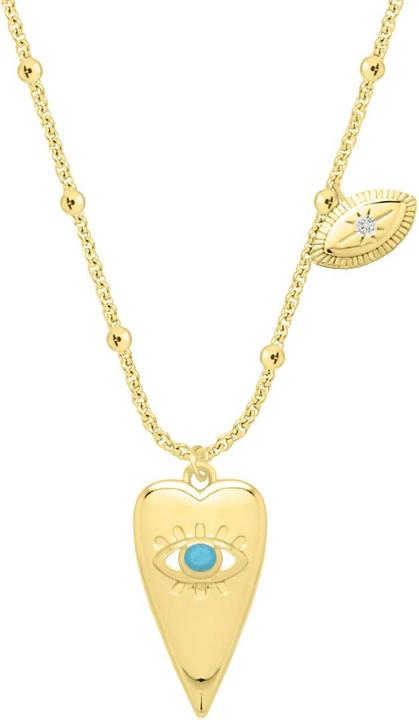 Image du produit Candy Collier Nazar oeil, argent sterling 925, plaqué or (Plaqué or 18k, Argent massif de 925, 42 - 45 cm)
