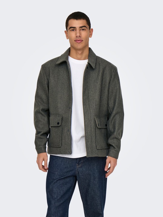 Image du produit Only & Sons Col Fly-Away Poignets avec bouton Veste (M)