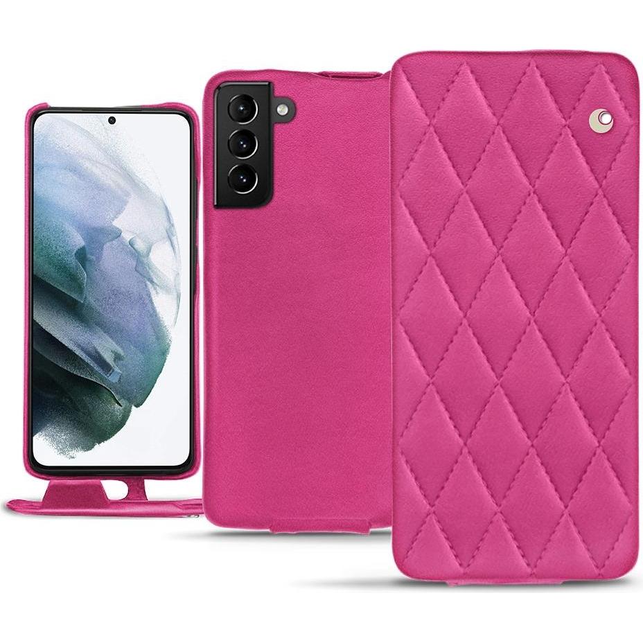 Noreve Lederschutzhülle vertikal (Samsung Galaxy S21+), Smartphone Hülle, Rosa