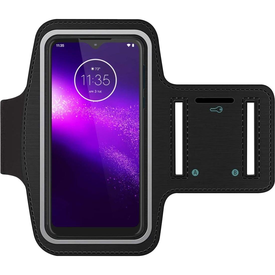 SmartFitness Motorola One Macro Handy Sport Armband, Smartphone Sportarmband, Schwarz