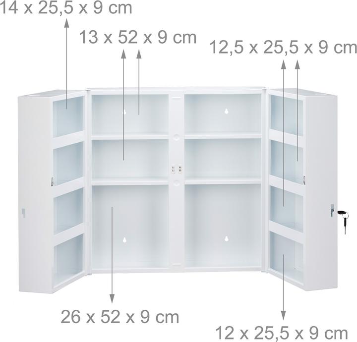 Productafbeelding Relaxdays Medicijnkastje (52,5 x 19,5 x 53 cm)