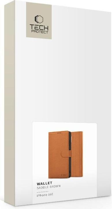 Actual product image Tech-Protect Wallet Case for iPhone 16e - Brown (Apple iPhone 16e)