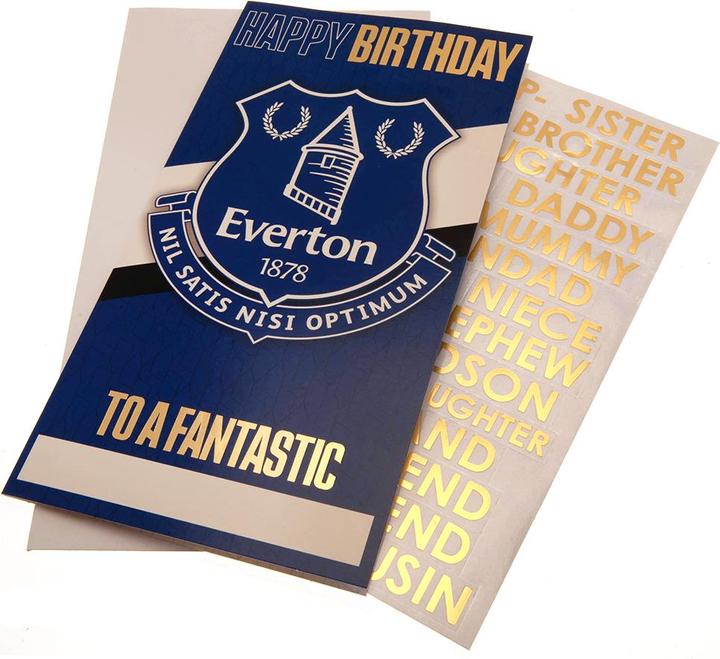 Actual product image Everton FC Personalised Birthday Card With Stickers