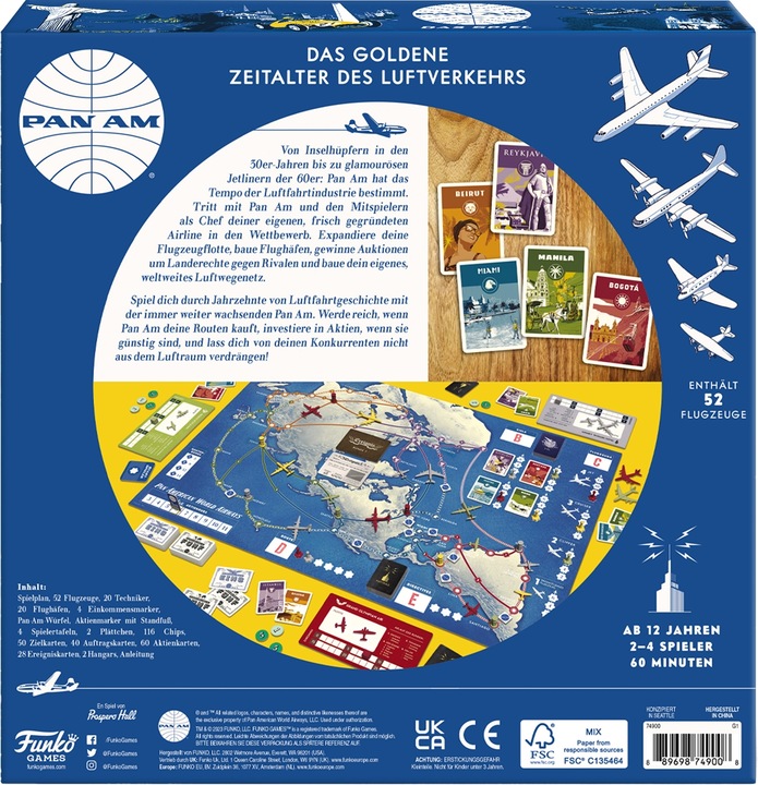 Actual product image 749008 - Pan Am by Funko, board game, for 2-4 players, ages 12+ (DE edition) (German)