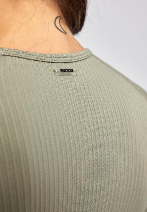 Actual product image Snocks Geripptes Sportshirt langarm Damen (L)