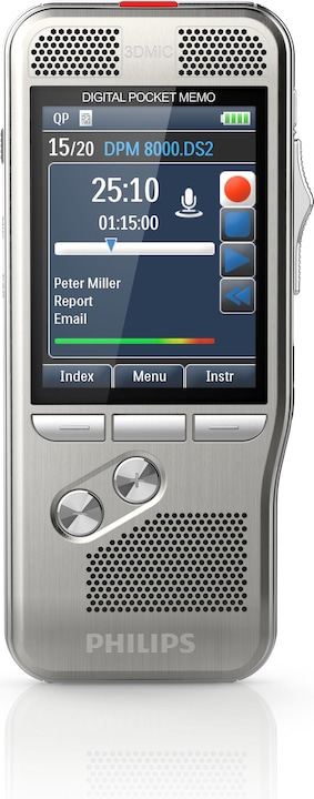 Produktbild Philips DPM8000 Pocket Memo (inkl. Software, internationaler Schiebeschalter) (4 GB)