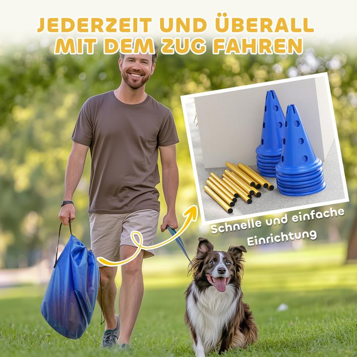 Immagine prodotto PawHut Agility Set Hunde Kunststoff Blau (Destrezza)