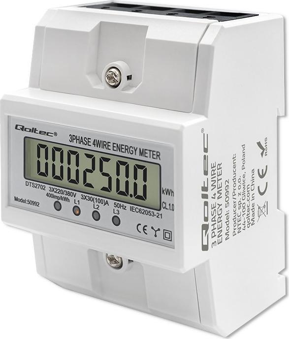Produktbild Qoltec Dreiphasen-Elektronikzähler