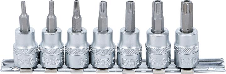 Produktbild BGS Bit-Einsatz-Satz 10 mm (3/8") T-Profil (für Torx) mit Bohrung T15 - T50 7-tlg. (T10 - T15 - T20 - T25 - T27 - T30 - T40 - T45 - T50 - T55 - T60 - T70)