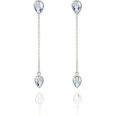 Beneto, Ohrringe, Exclusive - Lovely long silver topaz earrings TOPAGUP2719