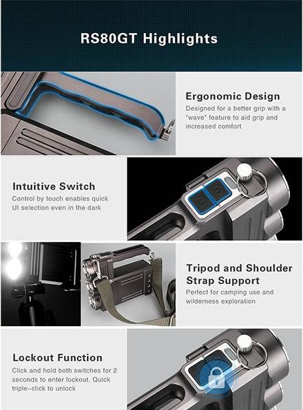 Produktbild Klarus RS80GT, 10'000 Lumen (10000 lm)