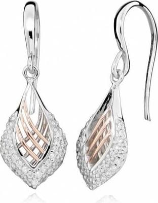 Actual product image Silver Cat Elegant bicolour earrings with zircons SC378