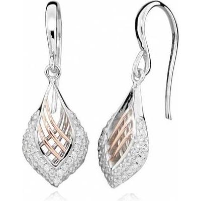 Silver Cat, Ohrringe, Elegant bicolor earrings with zircons SC378
