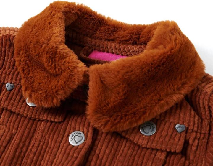 Produktbild vidaXL Kinderjacke Cord Cognac 140,Aussenmaterial: Cord (100 (140)