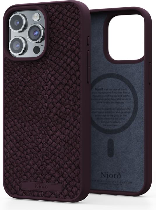Actual product image Njord Salmon Leather Magsafe Case for iPhone 15 Pro Max, Rust (Apple iPhone 15 Pro Max)