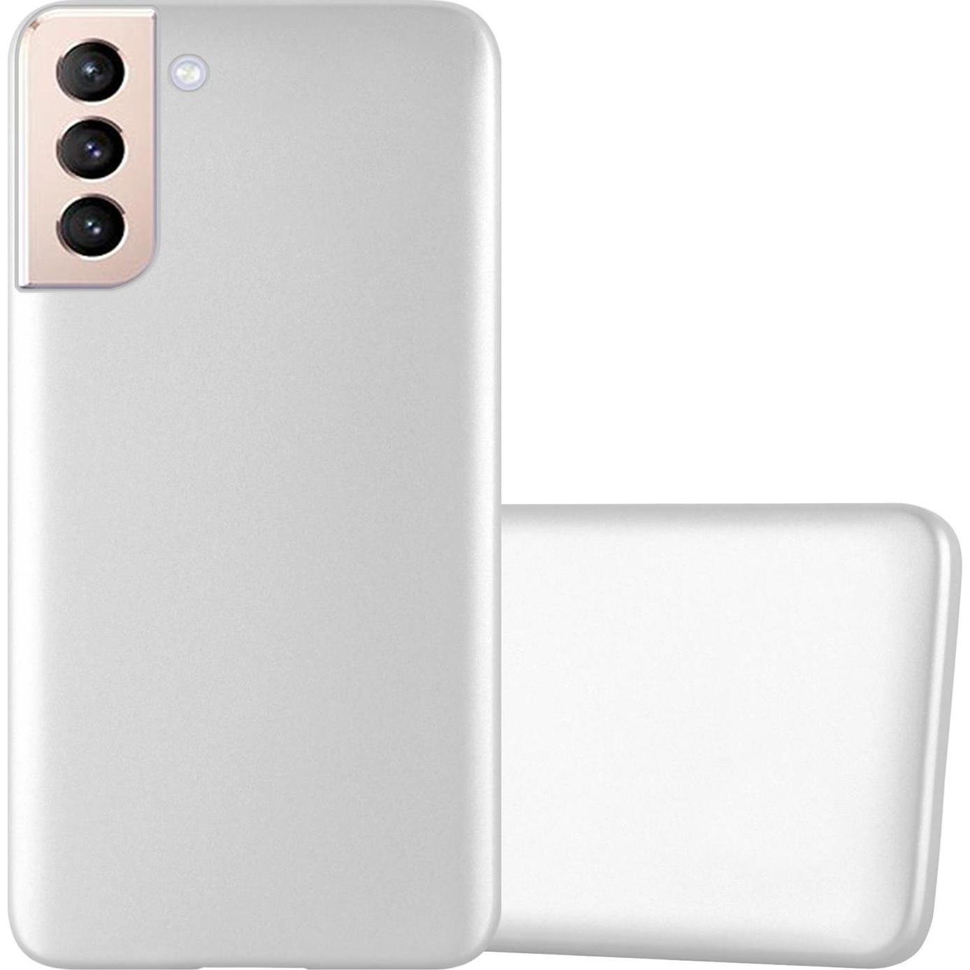 Cadorabo TPU Matt Metallic Cover (Samsung Galaxy S21+), Smartphone Hülle, Silber