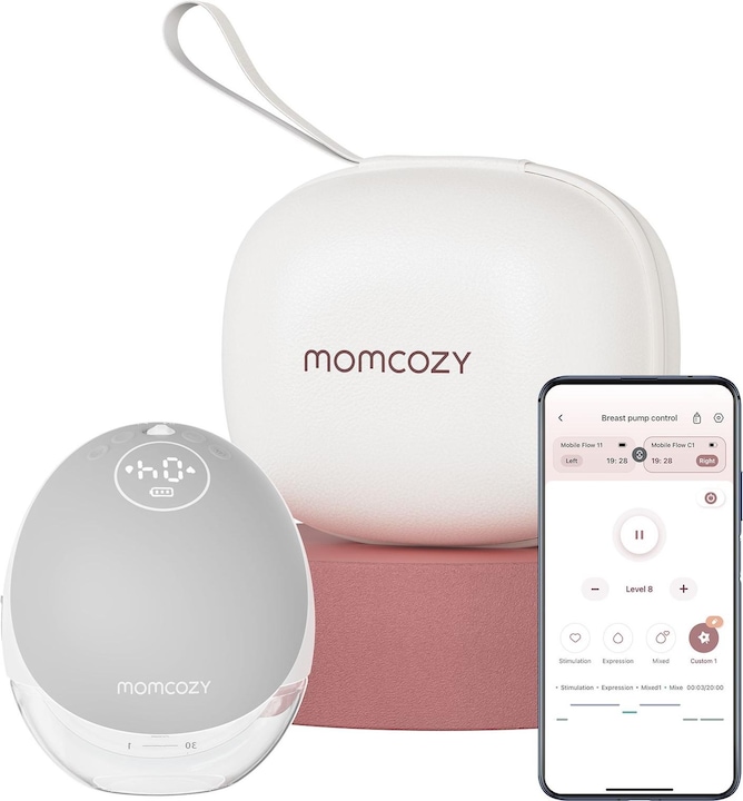 Momcozy M9 Hands-Free Breast Pump Grey Single Pack
