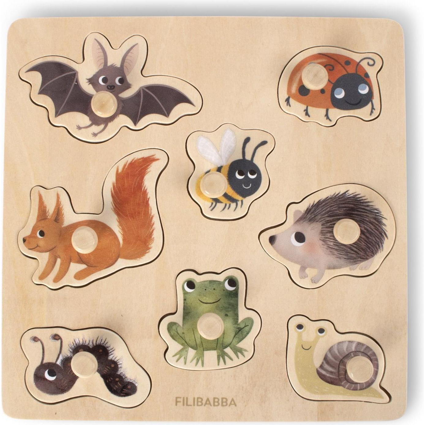 Filibabba Formenpuzzle aus Holz - Waldfreunde (8 Teile)