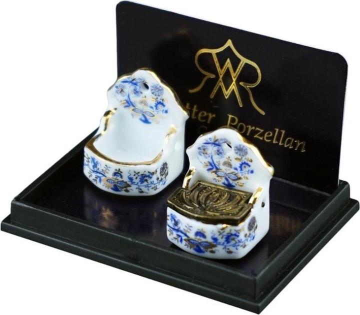 Actual product image Reutter 001.669/5 - 2 salt containers, one with metal lid - golden onion decoration