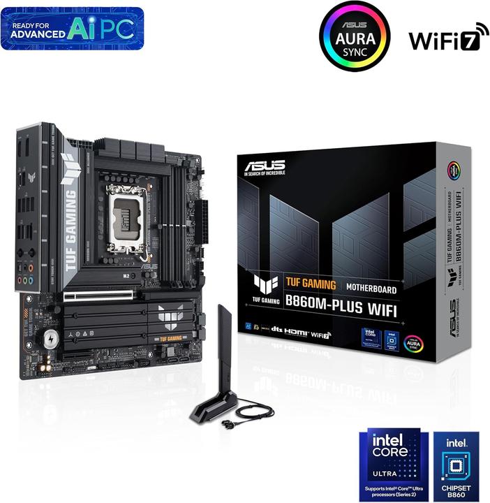 Productafbeelding ASUS TUF GAMING B860M-PLUS WIFI (LGA 1851, Intel B860, mATX)