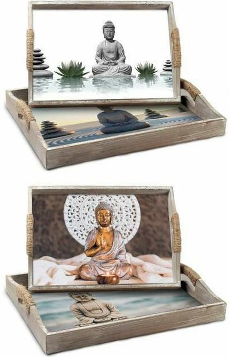 Actual product image DKD Home Decor Tablettset 40 x 30 x 6 cm Holz MDF (2 Stück)