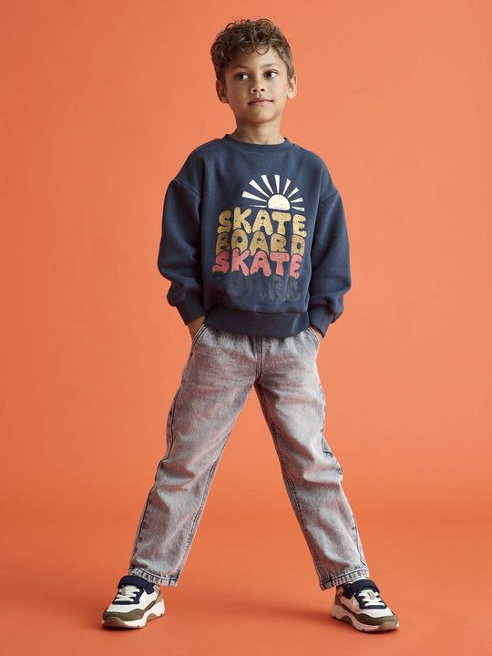 Produktbild Vertbaudet Jungen Sweatshirt mit grossem Skater-Motiv, Recycling-Polyester (86)