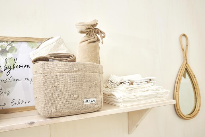 Image du produit Meyco Petit panier à langer small Mini Knots sable