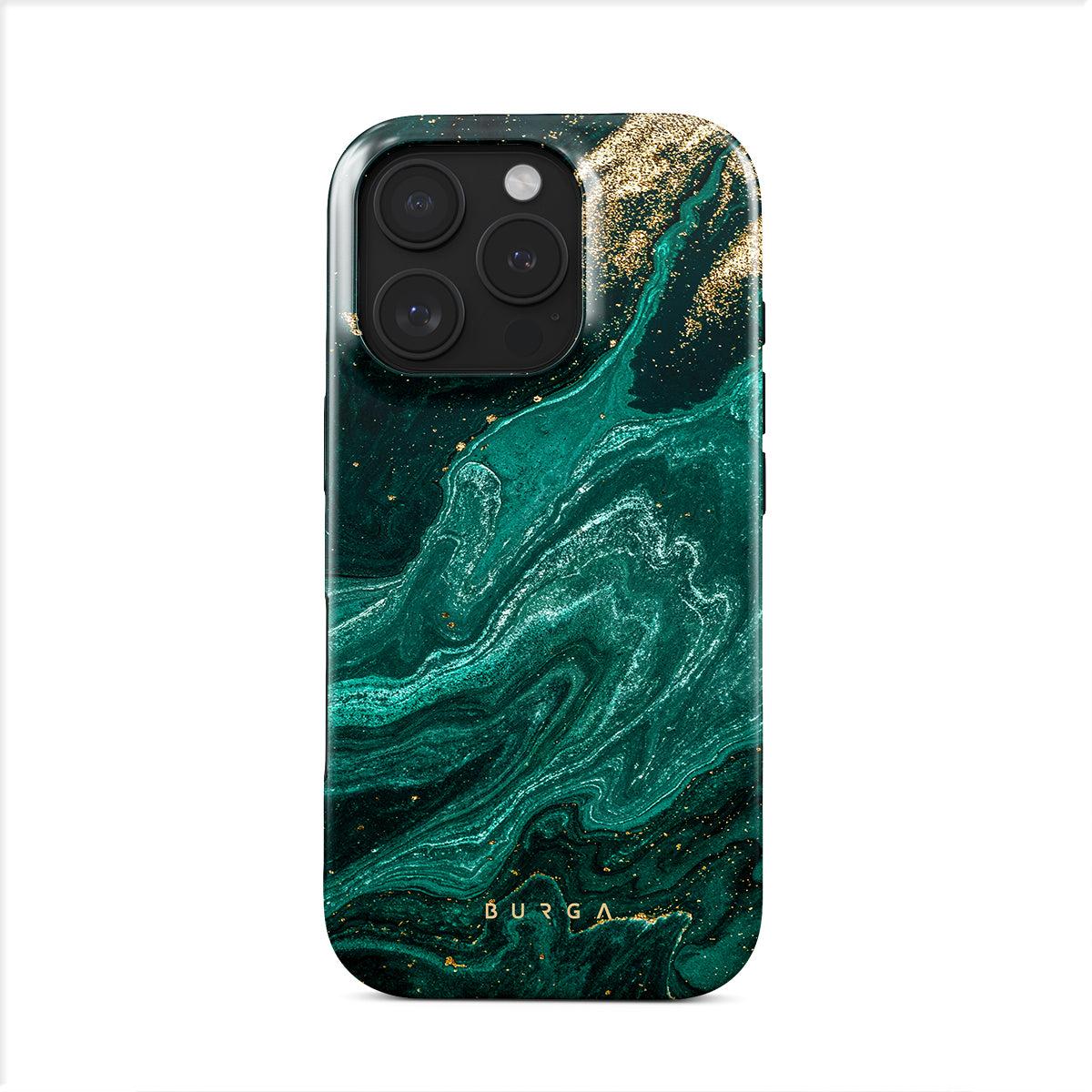 Burga Emerald Pool (Apple iPhone 16 Pro), Smartphone Hülle, Schwarz, Grün