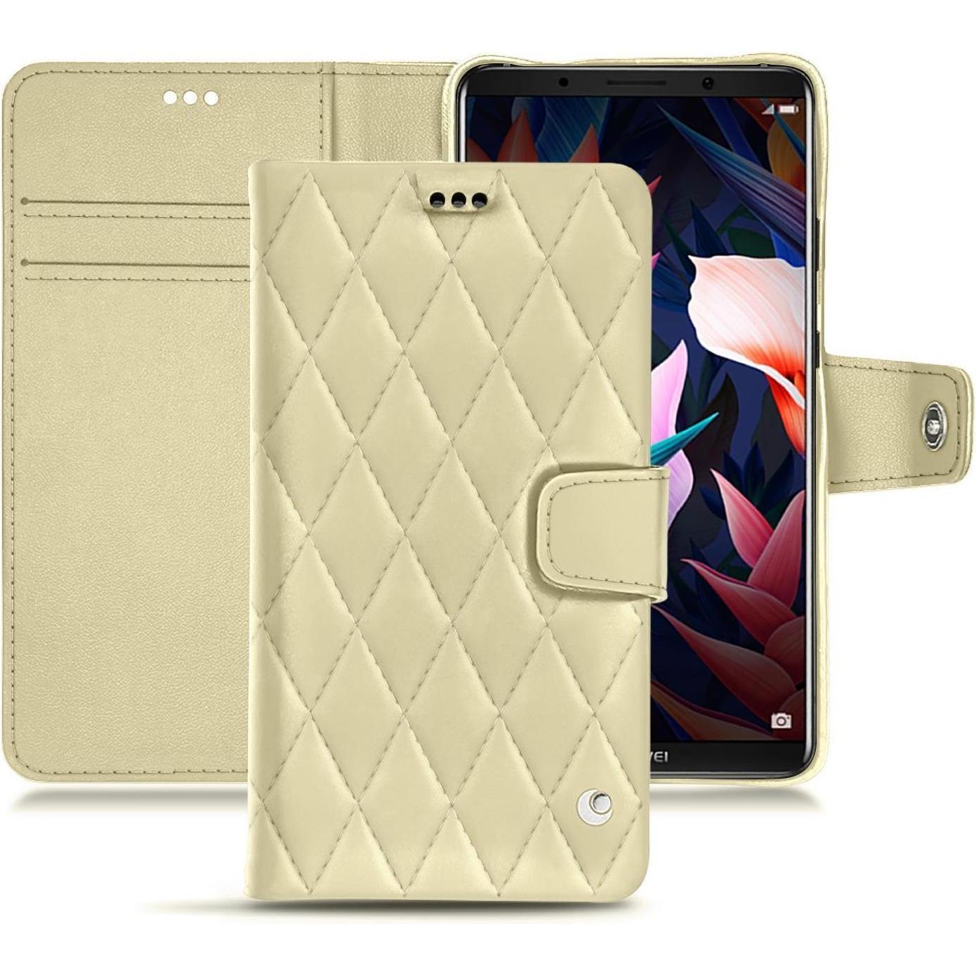 Noreve Lederschutzhülle Wallet (Huawei Mate 10 Pro), Smartphone Hülle, Beige