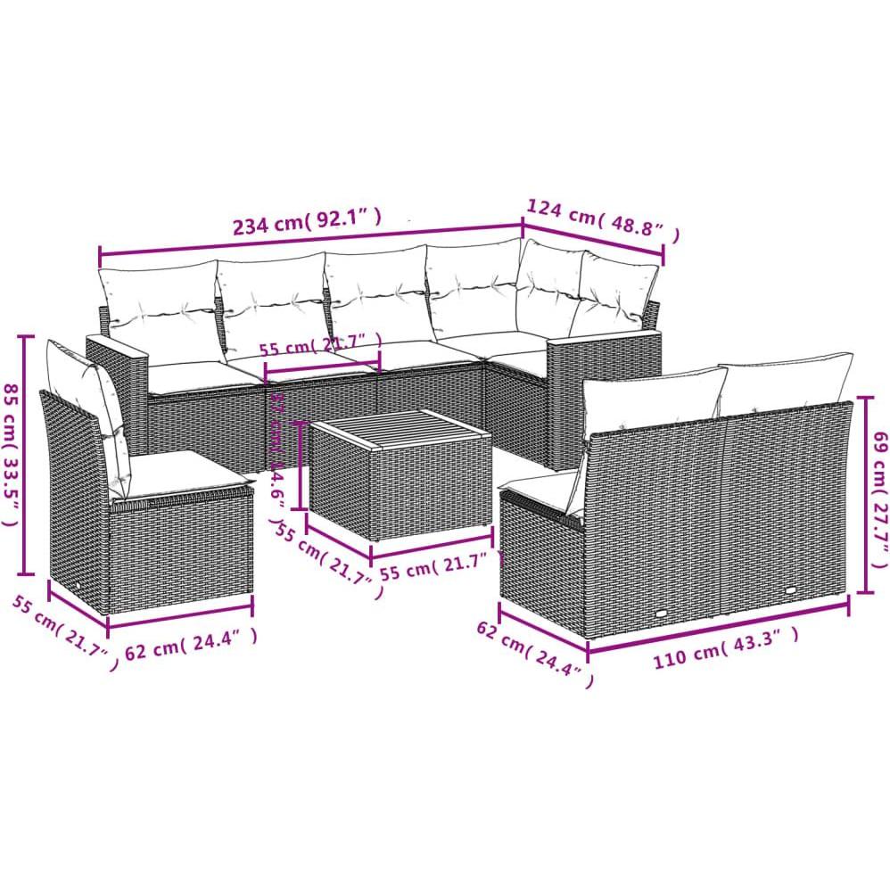 Thumbnail - VidaXL, Gartenlounge, 10-tlg. Garten-Lounge-Set mit Kissen