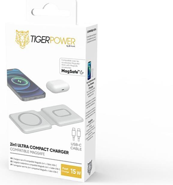 Immagine prodotto Tiger Caricabatterie senza filtro Magsafe 2 En 1 Blanc (15 W)