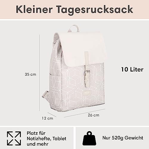 Produktbild Only-Bags.Store Rucksack Small Beige Pattern - Ida - Kleiner Rucksack für Freizeit, Uni oder City - Mit Laptopfach (10 l)