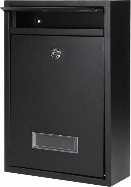 Orno Galvanized steel letter box BALI, small with business card holder, black