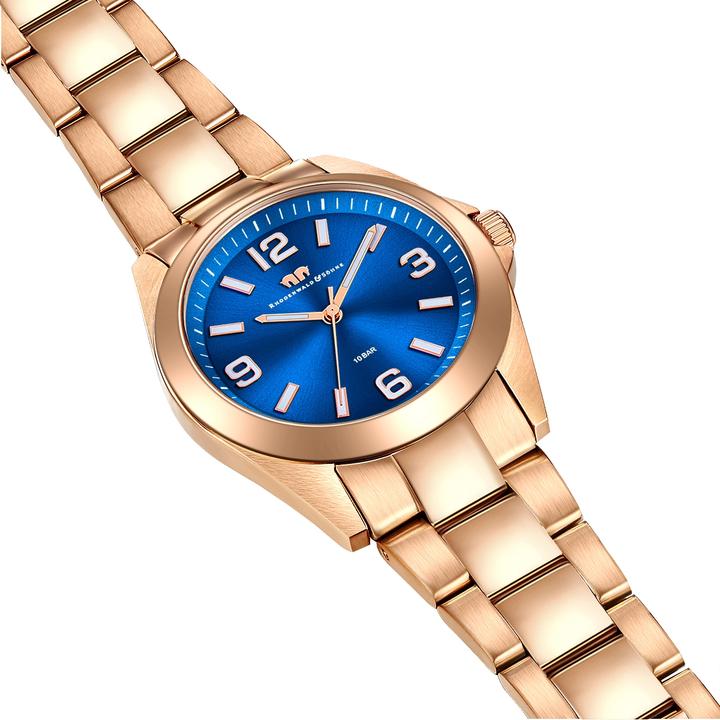 Immagine prodotto Orologio al quarzo da donna Majestia in acciaio inossidabile oro rosa - 32442 (Orologio da polso analogico, 37.50 mm)