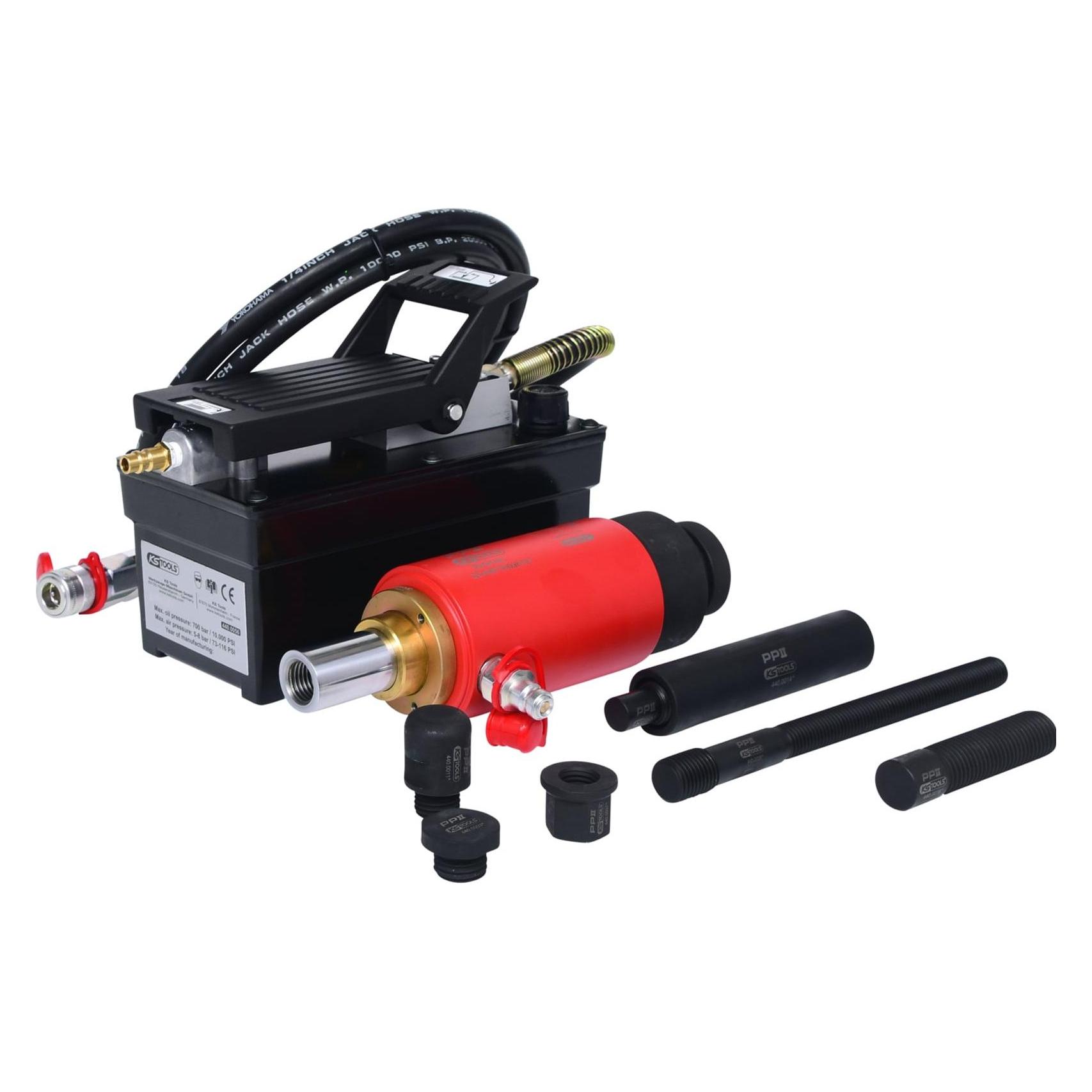 KS Tools Hydraulik-Einheit 22t, mit Luft-Hydraulik-Pumpe, 13-tlg (440.9995)