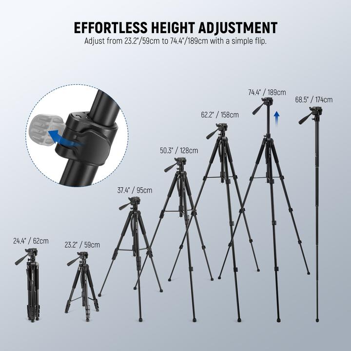 Produktbild Neewer Lightweight Aluminum Alloy Camera Tripod With Pan Head (Metall)