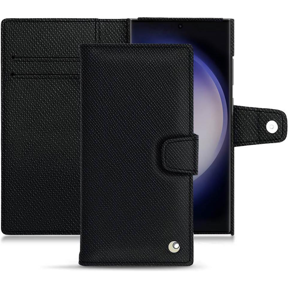 Noreve Lederschutzhülle Samsung Galaxy S23 Ultra (Samsung Galaxy S23 Ultra), Smartphone Hülle, Schwarz