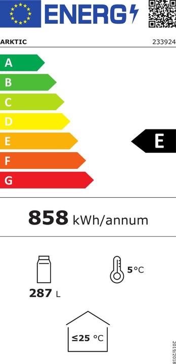 Energie-Label Hendi Bar Kühlschrank eintürig - 287 l (287 l)