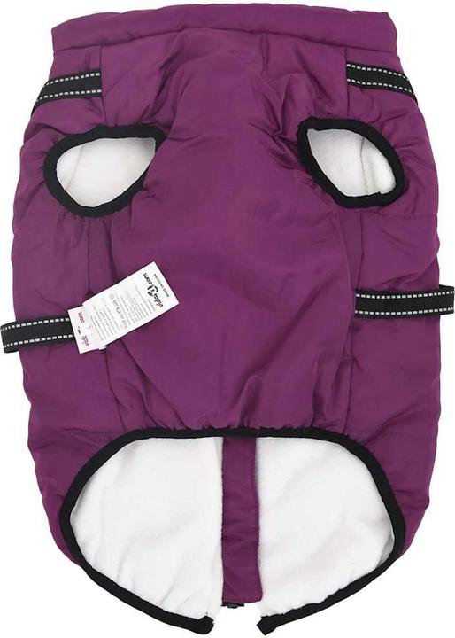 Actual product image vidaXL Dog coat with harness Waterproof Reflective Purple (52, Dog coat)