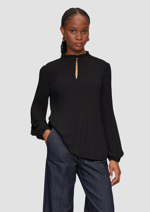 Immagine prodotto S.Oliver Bluse Plissierte Bluse aus Crêpe mit Stehkragen (40)