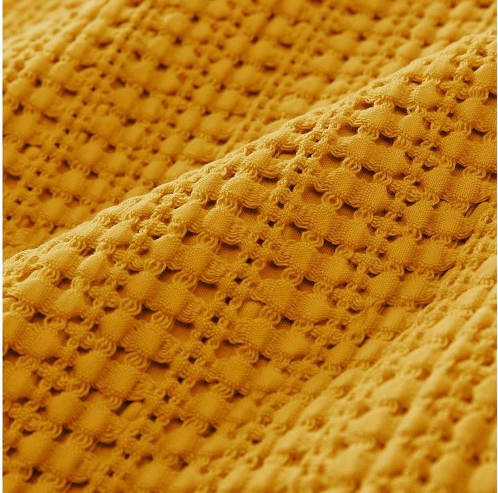 Image du produit Urbanara Tagesdecke Anadia 220 x 240 cm, Senfgelb (240 x 220 cm)