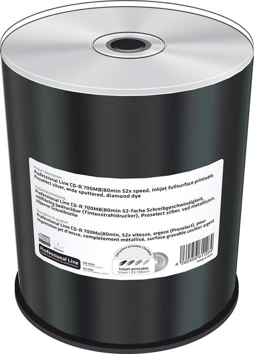 Image du produit MediaRange CD-R imprimable sur toute la surface (100x)