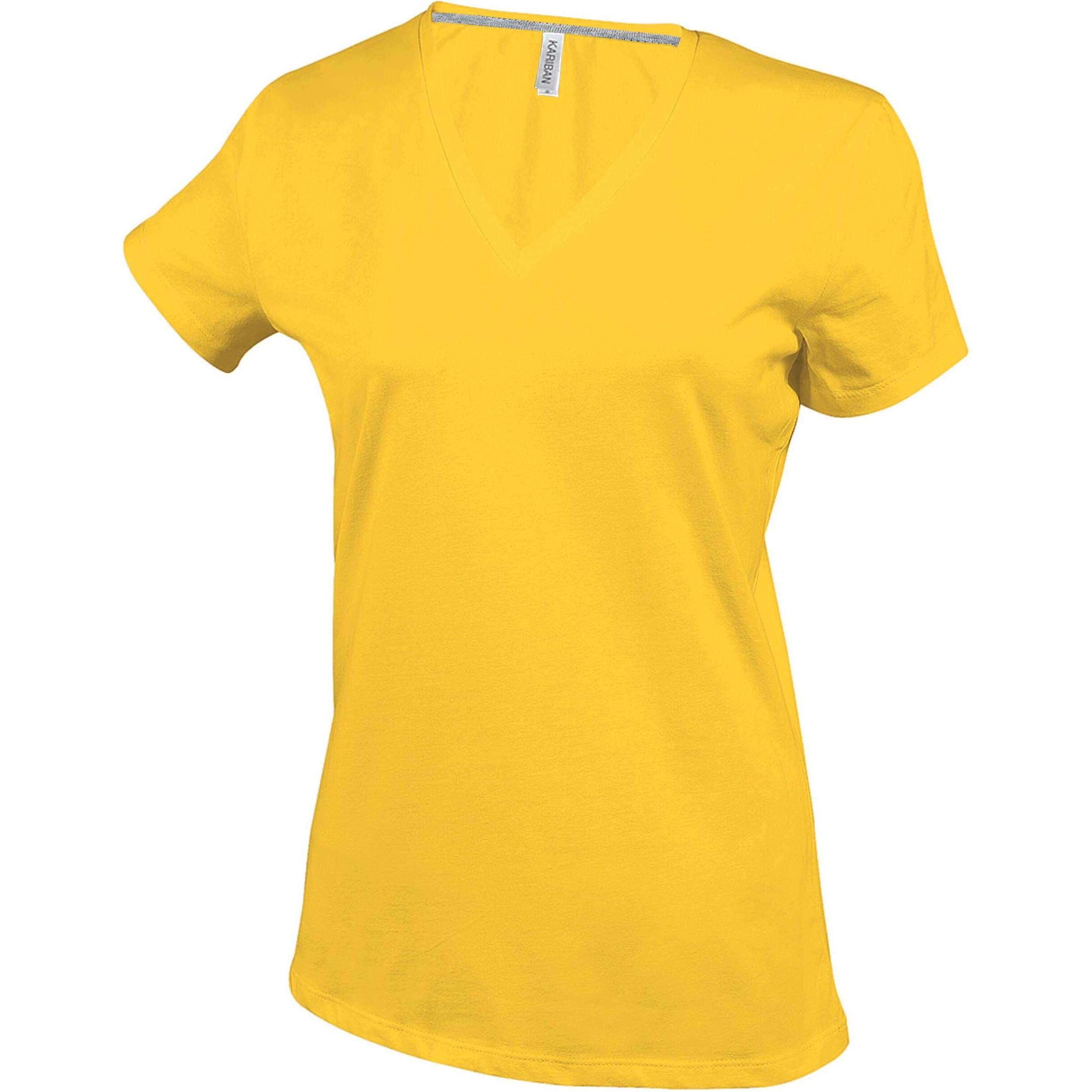 Thumbnail - Kariban, Damen, Shirt, V-Ausschnitt, Gelb, (L)
