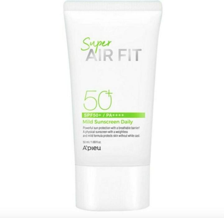 Actual product image A'Pieu Apieu Super Air Fit Mild Sunscreen Daily SPF50 PA 50ml (Sun cream face, SPF 50+, 50 ml)