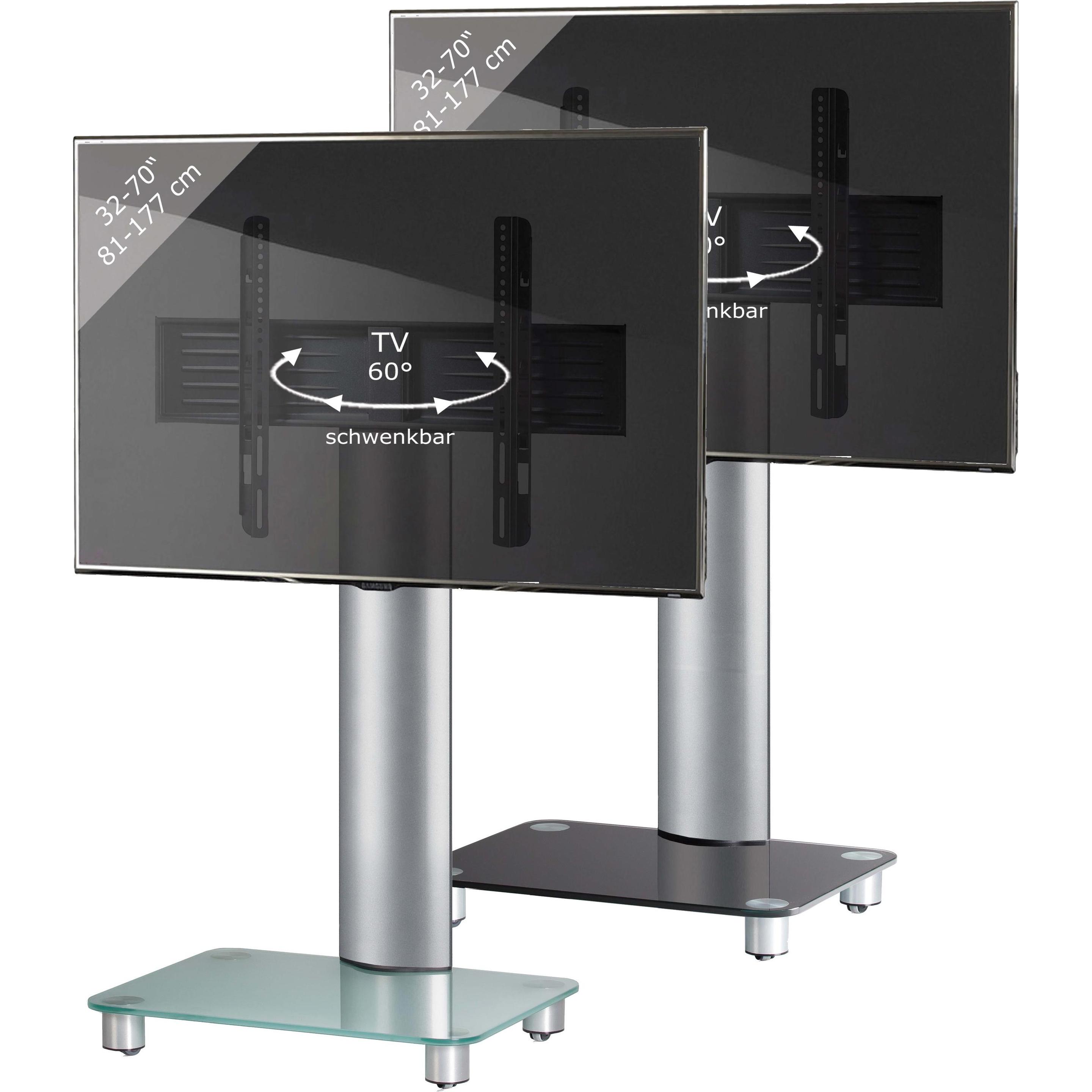 VCM Porta TV con rotelle (30 kg, 31.89" - 69.69"), Piedistallo TV, Nero